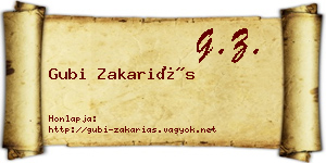 Gubi Zakariás névjegykártya